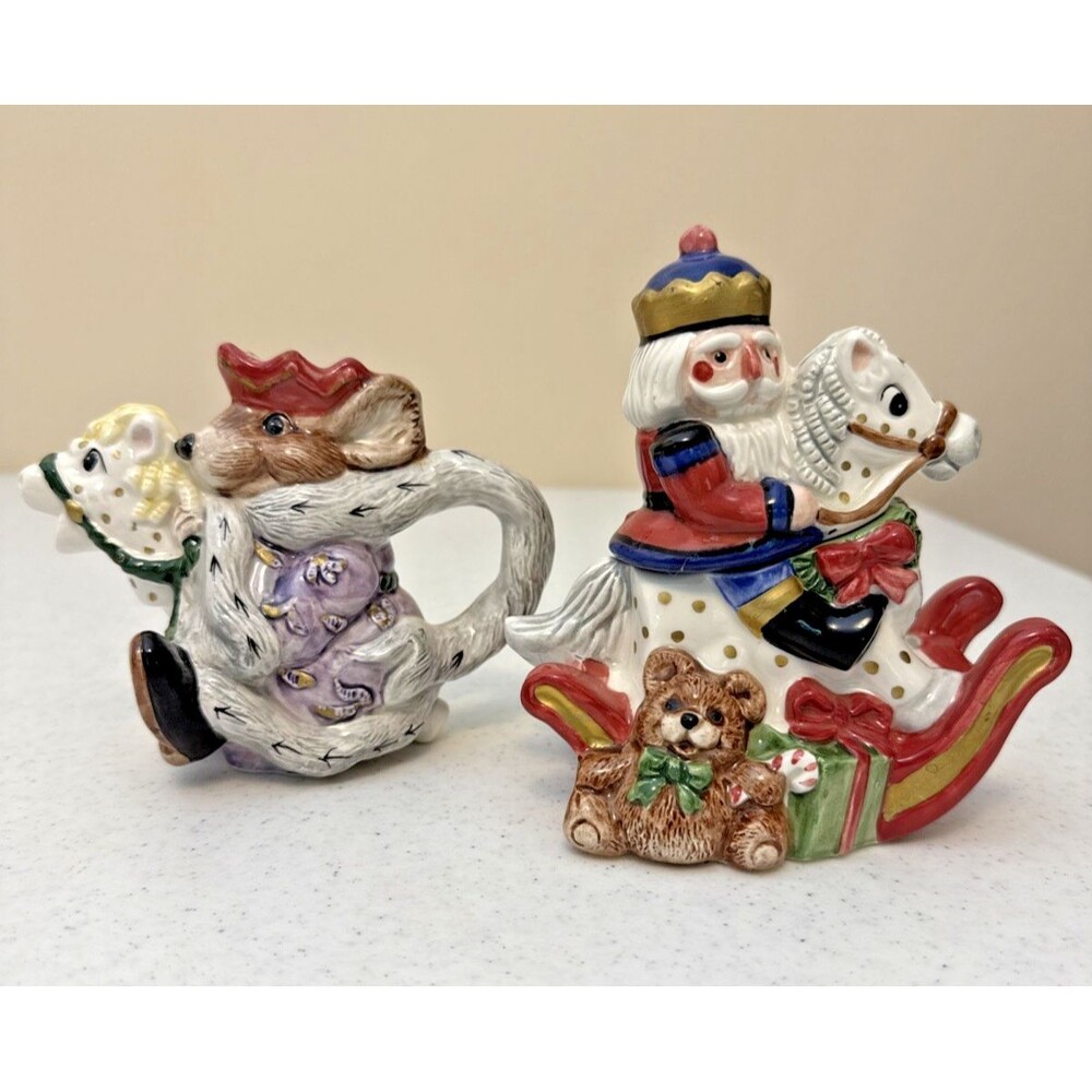 Vtg Fitz & Floyd King Hobby Rocking Horse Nutcracker Collection Sugar Bowl 1992